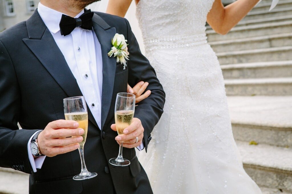 bride, ceremony, champagne